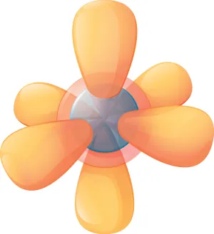 A drawing of an electron cloud model shows an atom with a nucleus and predicted geometry and shape of areas where electrons surround the nucleus.