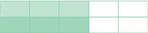 A rectangle is shown, divided vertically into five equal pieces. Three of the pieces are shaded. The first three pieces of the rectangle are divided by a horizontal line, creating six equal pieces. Three of the six pieces are darkly shaded.
