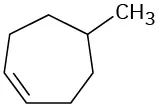 The structure of 5-methylcyclooct-1-ene.