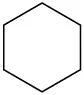 A chemical structure of cyclohexane.