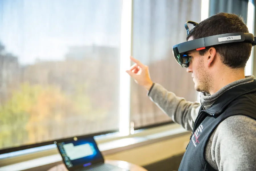 Photo of individual using a CPReality machine.