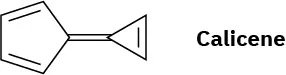 Calicene has a cyclopentadiene ring double bonded to a cyclopropene ring.