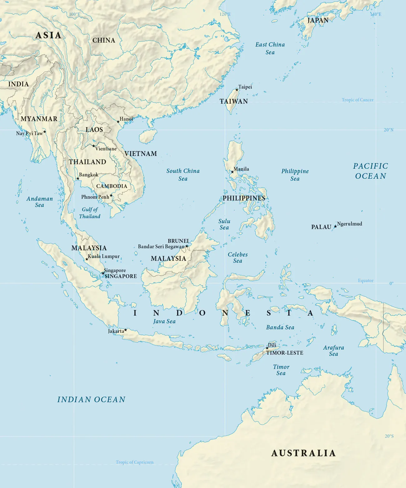 Map of Southeast Asia.