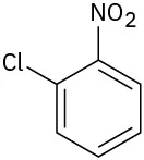In a benzene ring, C 1 and C 2 are bonded to a chlorine atom and a nitro group, respectively.