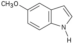 A benzene ring fused to another five-membered ring, one member of which is nitrogen. There is a double bond between non-fusion carbon atoms. Benzene has a methoxy substituent.