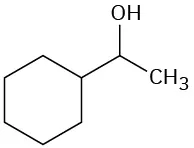 The structure has a cyclohexane ring bonded to a 2-carbon chain with a hydroxyl group bonded to C1  ring attachment.