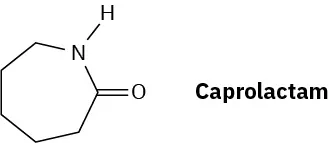 The structure of caprolactam comprises of a seven-membered ring containing a carbonyl group attached to an N H group.