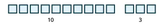 Two groups of light blue squares with dark outlines are displayed on a white background, one group has 10 squares and the other has 3 squares, with the numbers 10 and 3 placed below them respectively.