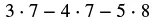 The image shows the mathematical expression '3.7 - 4.7 - 5.8' in a horizontal line, rendered in a plain, clear font against a white background.