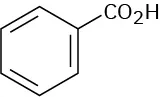 The structure has a benzene ring. C 1 is bonded to a carboxylic acid group.