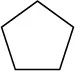 The structure of cyclopentane which is a five-membered carbon ring.