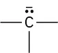 Structure showing carbon with three open bonds and a positive charge.