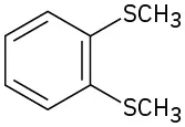 A benzene ring with methylthio (S C H 3) groups attached to adjacent carbons.