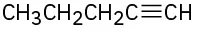 The structure of 1-pentyne.