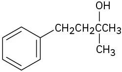 A four-carbon chain with hydroxyl and methyl on C 2, and a benzene ring on C 4 position.