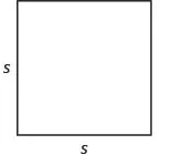 A simple black outline of a square with the letter 's' labeling its left vertical side and its bottom horizontal side, indicating that all sides have a length of 's'.