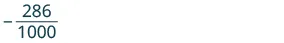 A negative fraction is displayed, with the number 286 in the numerator and 1000 in the denominator.