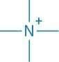 Structure showing nitrogen with four open bonds and a positive charge.