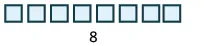 The image shows eight light blue squares above the number 8.