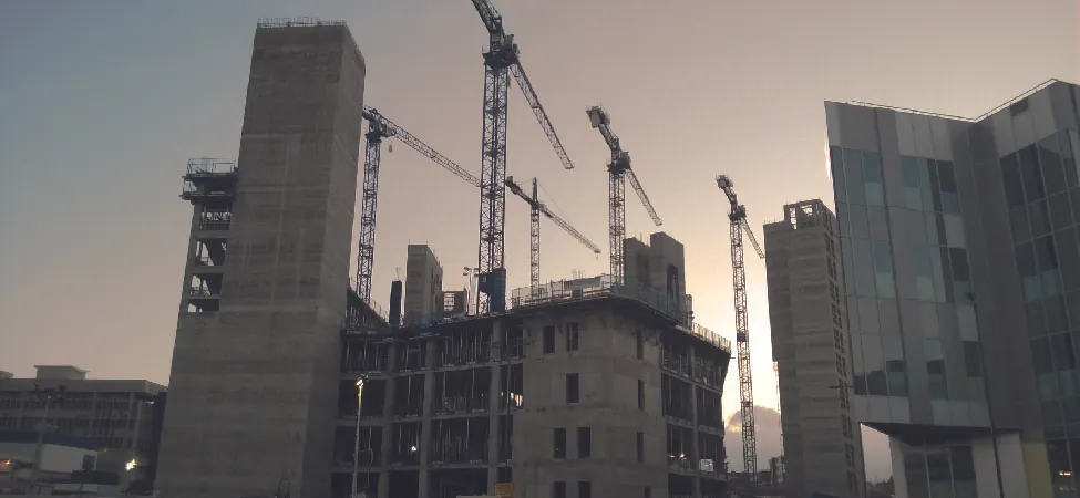 This is an image of a building undergoing construction.