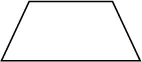 A white trapezoid shape with a black outline is centered against a white background.
