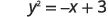 The image displays the mathematical equation y^2 = -x + 3, presented in a clear, digital format on a plain white background.