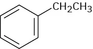 The structure of benzene with an ethyl (C H 2 C H 3) substituent.