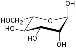 The structure of alpha-L-mannopyranose.