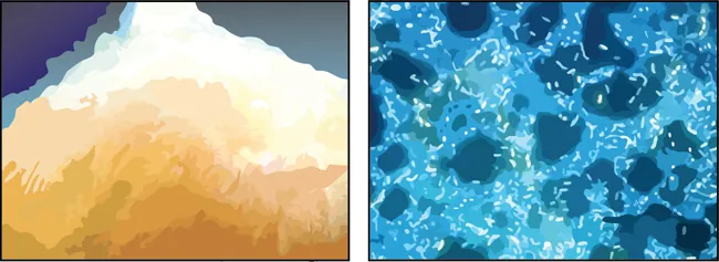 The part a photo shows a reddish-yellow mound with small chimneys growing out of it. Part b micrograph shows rod-shaped bacteria about two microns long swimming over a thicker mat of bacteria.
