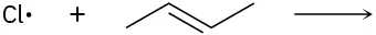 A chlorine radical reacts with but-2-ene to form unknown product(s).