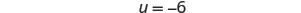 A white background features a mathematical expression, likely handwritten, that reads 'U = 6' in the center. The equation is rendered in a simple, dark, slightly faded script.