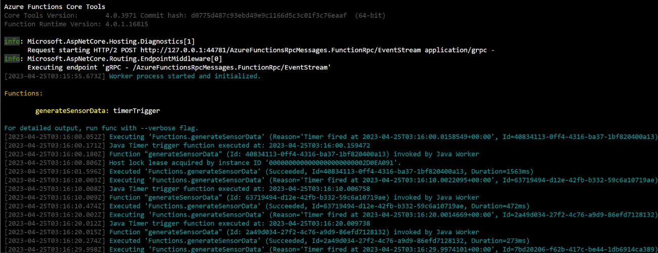 A screenshot shows text below Azure Functions Core Tools.