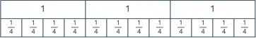 The image shows blocks to demonstrate the fraction division problem given.