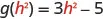 A mathematical equation is displayed on a white background: g(h^2) = 3h^2 - 5. The variable 'h' is highlighted in red, indicating its specific role within the function.