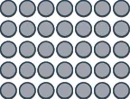 The image shows uses circles to demonstrate the multiplication problem of 5 × 7.