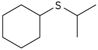A sulfur atom connected to a cyclohexane group and an isopropyl group.