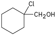 The structure of cyclohexane comprising chlorine atom and C H 2 O H group linked to the C 1 position of the ring.