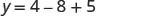 A mathematical equation is displayed, showing 'y = 4 - 8 + 5' in a clear, dark font against a white background.