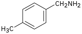 The structure of benzene with a methyl substituent and, para to that, a C H 2 N H 2 substituent.