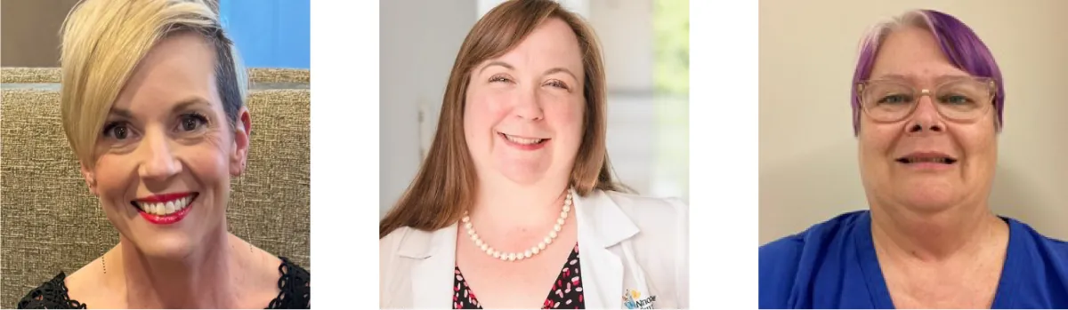 Headshots of three people.