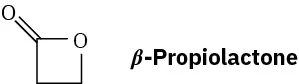 The structure of beta-propiolactone comprises of a four-membered ring with a carbonyl group linked to an oxygen atom in the ring.
