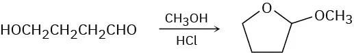 4-Hydroxybutanal reacts with methanol and hydrogen chloride to yield 2-methoxytetrahydrofuran. A methoxy group is attached to the C 2 position of tetrahydrofuran ring.