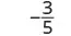 The image displays the fraction -3/5, representing a negative value where three is divided by five.