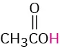 The structure of acetic acid having carboxylic acid functional group with condensed formula, C H 3 is bonded to a C O O H group.