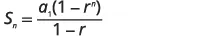 The formula for the sum of the first n terms of a geometric sequence is displayed, S_n = a_1(1-r^n) / (1-r).