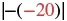 The absolute value expression |-(-(-20))| is displayed, with the number -20 highlighted in red.