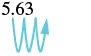 A blue squiggly arrow points upwards from the number 5.63, suggesting an increase or upward trend.