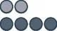 This figure shows two rows of counter circles. The first row has 2 light pink circles, representing positive counters. The second row has 4 dark pink circles, representing negative counters.