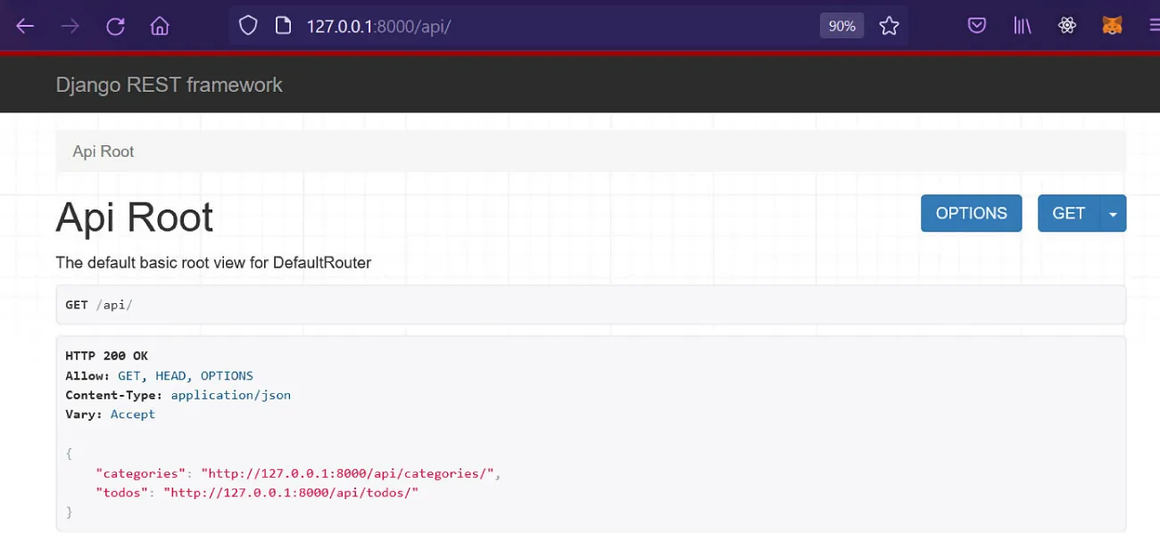 Screenshot of API paths – one for categories and one for todo items.