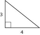 Right triangle with legs labeled as 3 and 4.